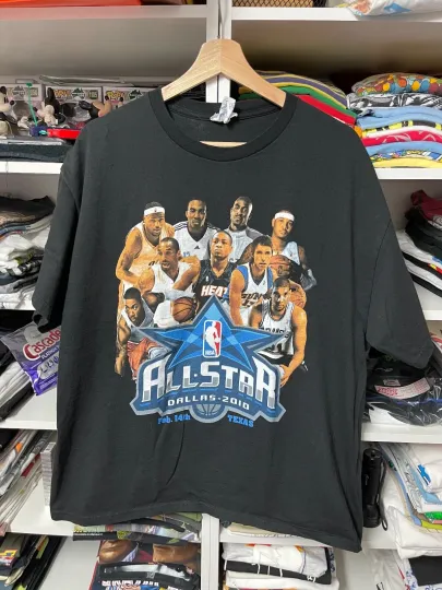 Discover Vintage Kobe Bryant, Lebron James 2010 NBA All Star Dallas Texas T Shirt