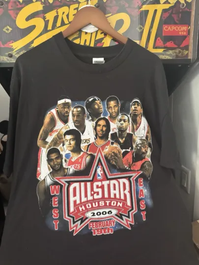 Discover 2006 NBA All-Star East West T-Shirt XL Shaq Yao Ming Kobe Lebron Y2K Iverson