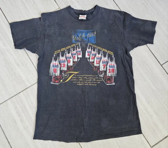 Discover USA Dream Team 1992 Vintage T Shirt Mens XL Olympics 90s Nutmeg