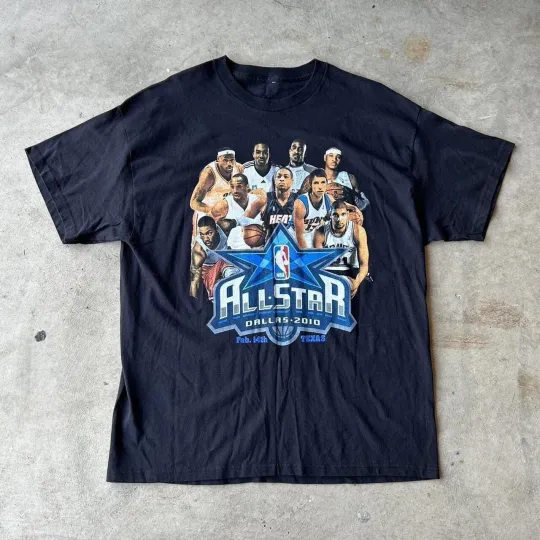 Vintage 2010 NBA All Star Game Dallas Shirt XL Lebron James Kobe Bryant