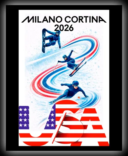 Discover 2026 Winter Games Poster Print • Momentum USA • Metal Wall Art Décor