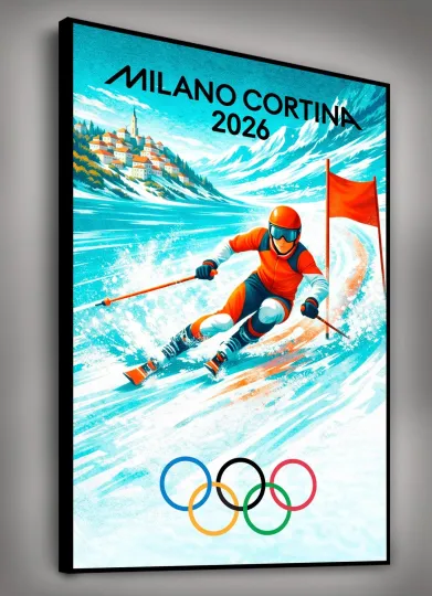 Discover 2026 Winter Games - ALPINE SKI -U.S. Made-Ready to Hang CANVAS Art - FREE SHIPP!