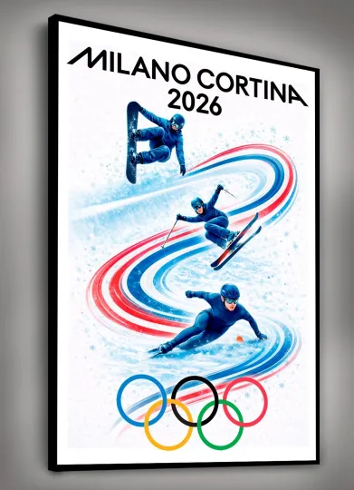 Discover 2026 Winter Games Poster Print • Momentum • Canvas Wall Art Décor