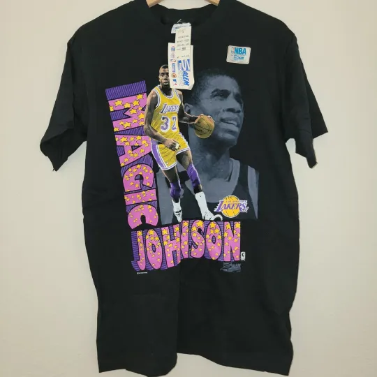 Discover Vintage 1991 USA Magic Johnson LAKERS Basketball Salem T Shirt Size M