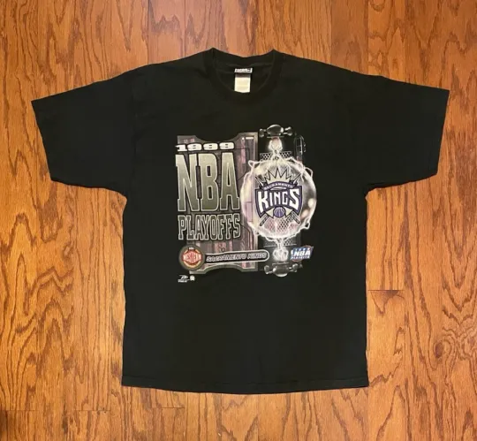 Discover Men Vintage Sacramento Sactown Sac Kings Pro Player 1999 Playoff Shirt Peja Fox