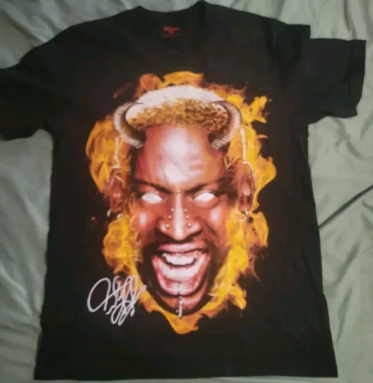 Discover Dennis Rodman Devil Bad As I Wanna Be Nudee Motorcycle Shirt Large New