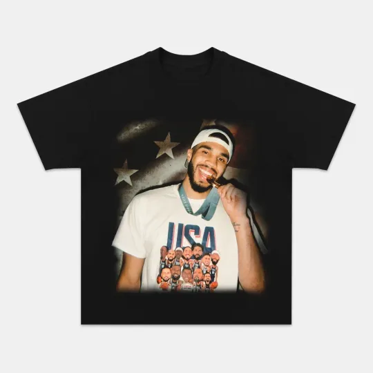 Jayson Tatum Medal Bite Victory Pose The Problem Basketball Graphic T-Shirt