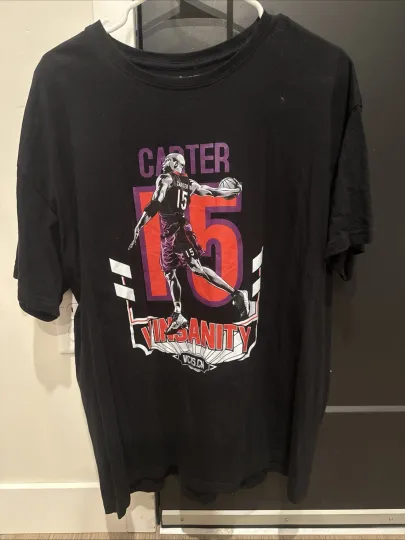 Discover Vince Carter Vinsanity T-Shirt XL Black Graphic Tee Toronto Raptors