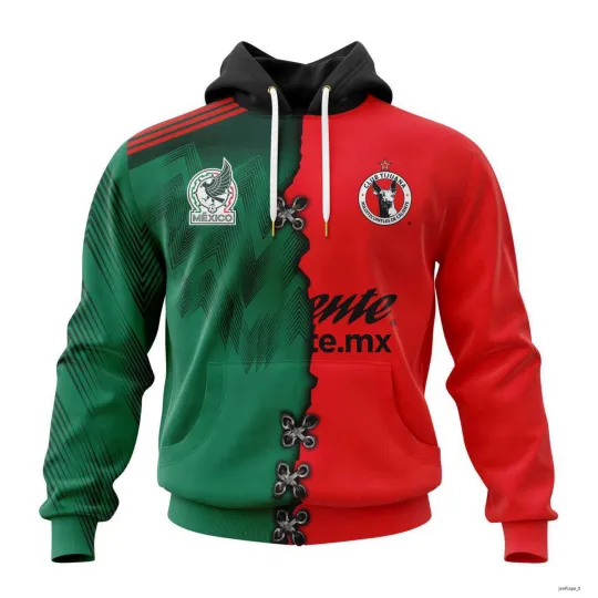 Discover Personalized LIGA MX Club Tijuana Mix Mexico 3D Hoodie
