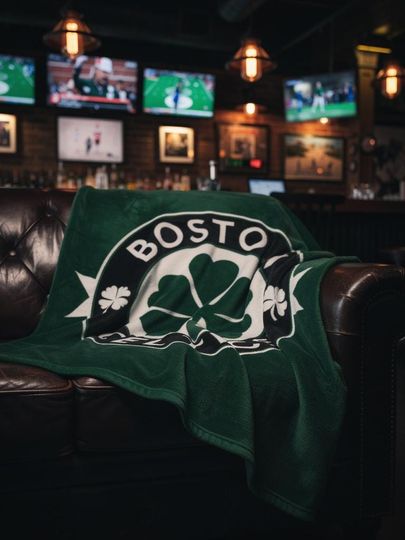 Discover Boston Celtics Shamrock Logo blanket | Green Velveteen Plush Throw