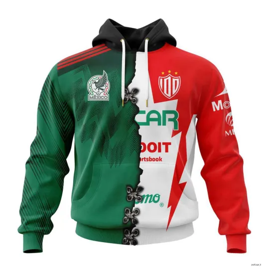 Discover Personalized LIGA MX Club Necaxa Mix Mexico 3D Hoodie, Gift for Fan