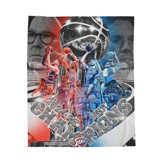 Discover OKC Thunder NBA Champions Plush Blanket: NBA Basketball Fan Gift