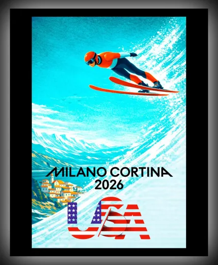 Discover 2026 Winter Games - SKI JUMPING - U.S. Made METAL Wall Art -FREE SHIPP!