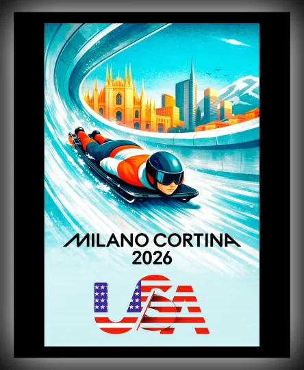 Discover 2026 Winter Games - SKELETON - U.S. Made METAL Wall Art -FREE SHIPPING!