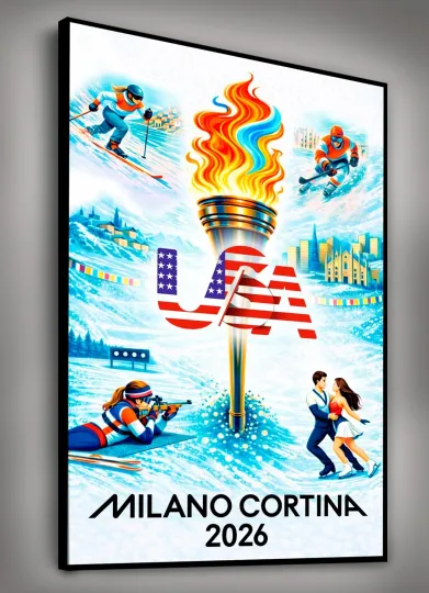 Discover 2026 Winter Games Series  -U.S. Made Ready to Hang Canvas Wall Art - FREE SHIPP!