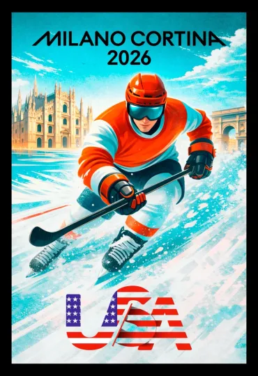 Discover 2026 Winter Games Series- ICE HOCKEY – U.S. Made - Matte PAPER -FREE SHIP