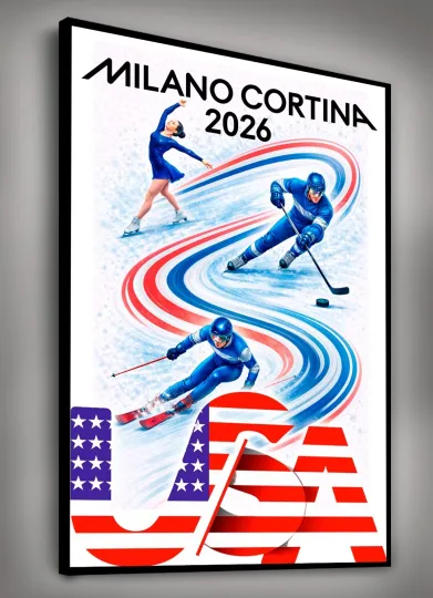 Discover 2026 Winter Games Poster Print • Grace USA • Canvas Wall Art Décor
