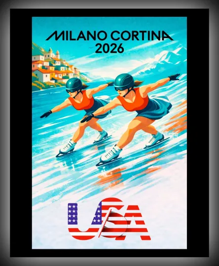 Discover 2026 Winter Games- FIGURE SKATING - U.S. Made METAL Wall Art-FREE SHIPP!