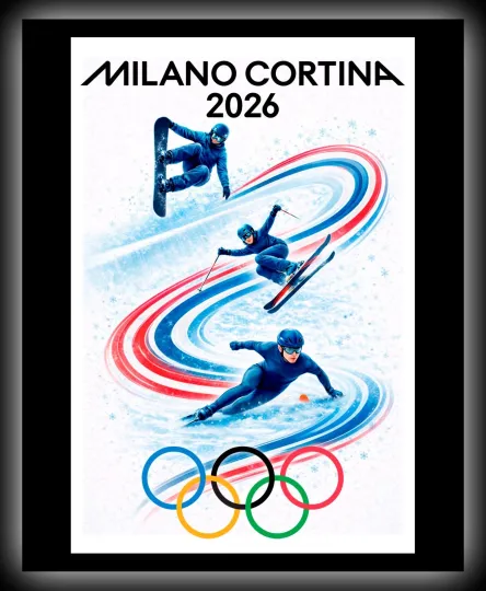 Discover 2026 Winter Games Poster Print • Momentum • Metal Wall Art