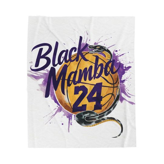 Discover Black Mamba 24 Basketball Velveteen Throw | Snake Hoop Design