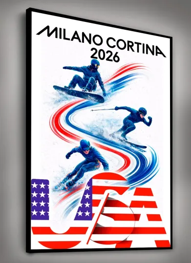 Discover 2026 Winter Games Poster Print • Velocity USA • Canvas Wall Art Décor