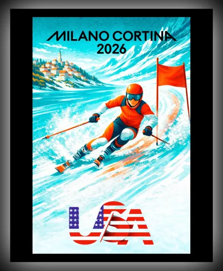 Discover 2026 Winter Games- ALPINE SKIING - U.S. Made METAL Wall Art -FREE SHIPP!