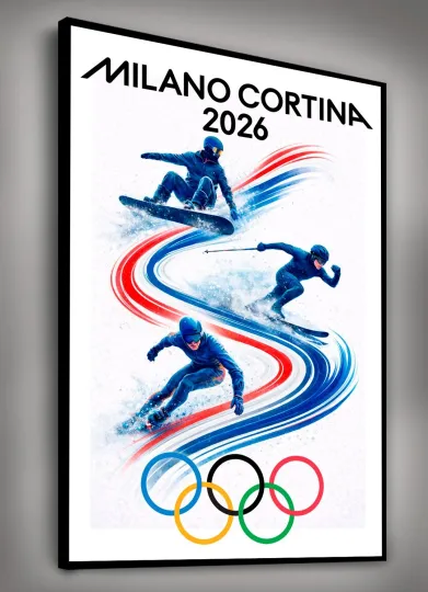 Discover 2026 Winter Games Poster Print • Velocity • Canvas Wall Art Décor