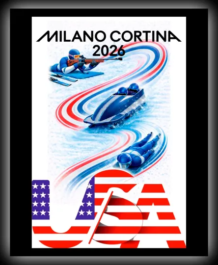 Discover 2026 Winter Games Poster Print • Precision USA • Metal Wall Art