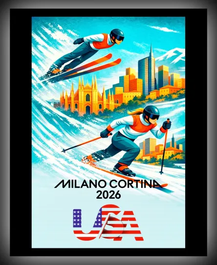 Discover 2026 Winter Games - NORDIC COMBINED - U.S. Made METAL Art -FREE SHIPP!