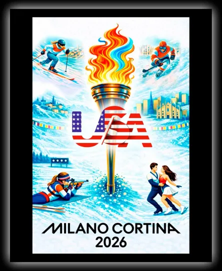Discover 2026 Winter Games Series  -U.S. Made Ready to Hang METAL Wall Art - FREE SHIPP!