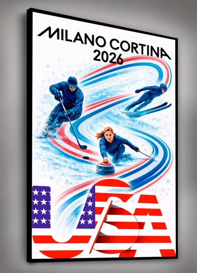 Discover 2026 Winter Games Poster Print • Tactics USA • Canvas Wall Art Décor