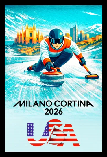 Discover 2026 Winter Games Series - CURLING – Matte Paper Poster