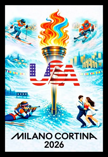 Discover 2026 Winter Games Series - TORCH – U.S. Made - Matte PAPER -FREE SHIPPING!