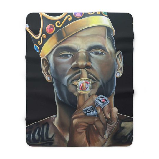Basketball Lebron James King James Sherpa Fleece Blanket Birthday Gift Customized NBA