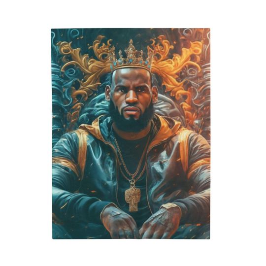Velveteen Plush Blanket - Lebron James/King James Basketball Edition Blanket - Light Blanket - 2 Sizes 30" X 40" or 50" X 60"