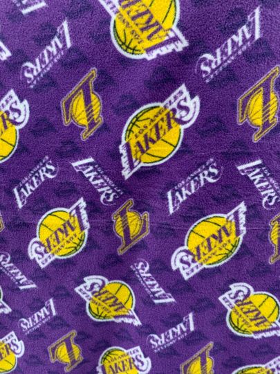 Discover Lakers Los Angeles NBA Fleece Fabric / Sold by the Yard / 60" Wide /Anti Pill Fleece/ Perfect for Blanket, Bed Spread