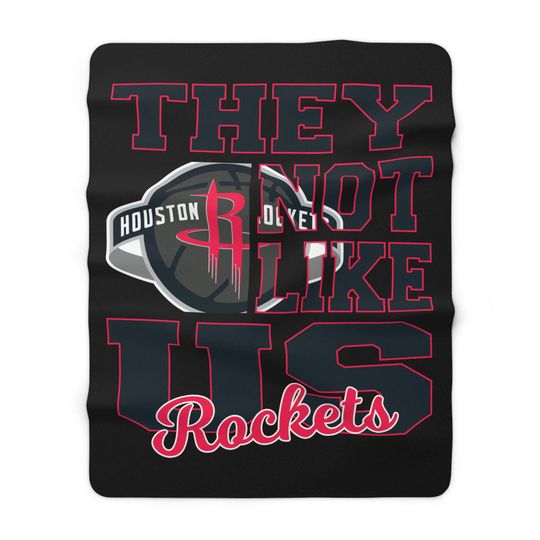 Houston Basketball They Not Like Us 60x80 Warm Sherpa Fleece Blanket, Cozy Sports Fleece Throw, Game Day Decor, Fan Gift, Soft Sherpa Cover