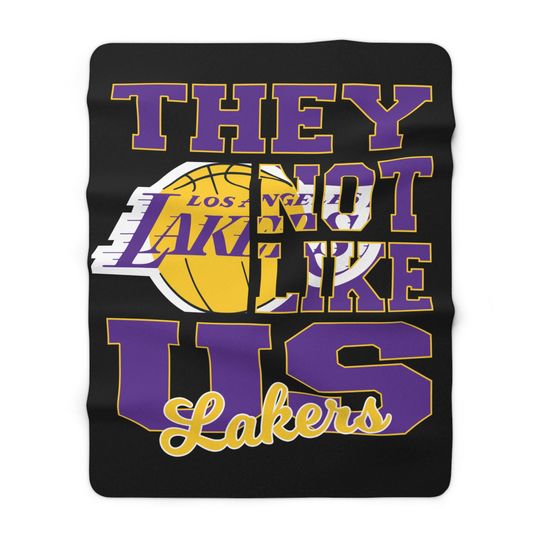 LA Los Angeles Basketball They Not Like Us 60x80 Warm Sherpa Fleece Blanket, Cozy Sports Fleece Throw, Game Day Decor, Fan Gift, Soft Cover