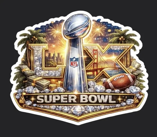Super Bowl LX Sticker New England Patriots vs Seattle Seahawks