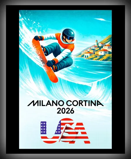 Discover 2026 Winter Games - SNOWBOARDING - U.S. Made METAL Wall Art -FREE SHIPP!