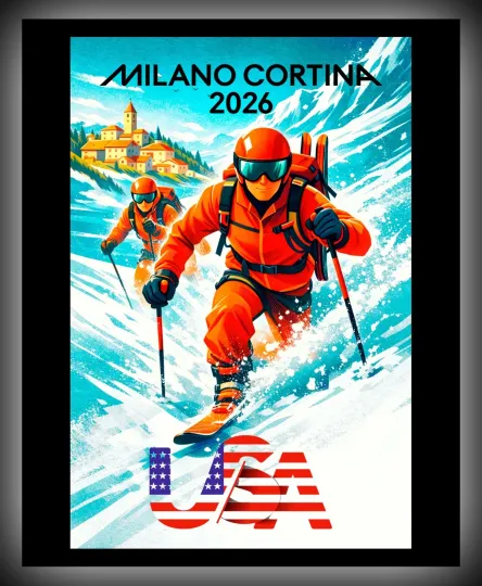 Discover 2026 Winter Games - SKI MOUNTAINEERING - U.S. Made METAL Art-FREE SHIPP!