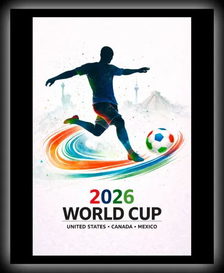 Discover World Cup 2026 Soccer Art Poster Print – KICKOFF – Matte Paper Poster