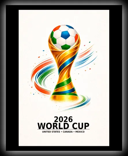 Discover World Cup 2026 Soccer Art Poster Print – TROPHY – Matte Paper Poster