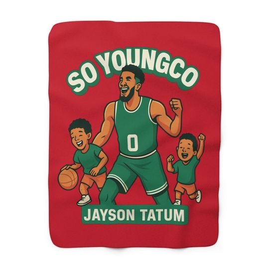 Discover Jayson Tatum with Sons Basketball Sherpa Fleece Blanket