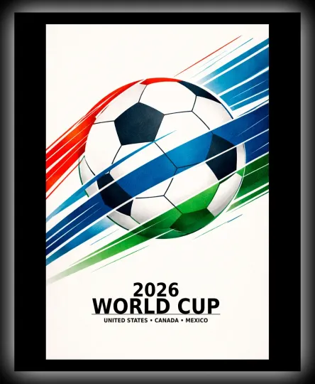 Discover World Cup 2026 Soccer Art Poster Print – STRIKE – Matte Paper Poster