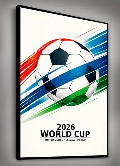 Discover World Cup 2026 Soccer Art Poster Print – STRIKE – Matte Paper Poster