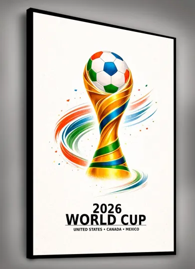 Discover World Cup 2026 Soccer Art Poster Print – TROPHY – Matte Paper Poster