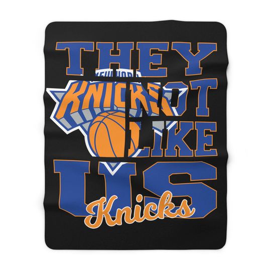 New York Basketball They Not Like Us 60x80 Warm Sherpa Fleece Blanket, Cozy Sports Fleece Throw Game Day Decor, Fan Gift, Soft Sherpa Cover