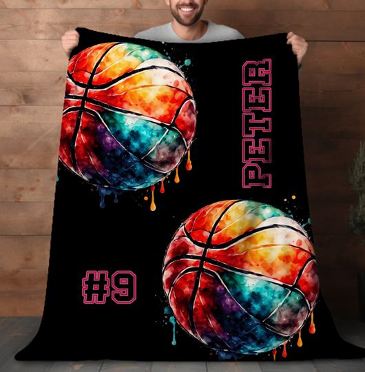 Discover Custom Basketball Blanket Senior Basketball Gift for Boys Basketball Personalized Blanket Gift Girl Room Decor Girl Basketball Banquet Gift