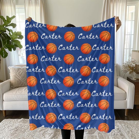 Discover Personalized Basketball Blanket: Sports Fan Gift, Custom Name Blanket